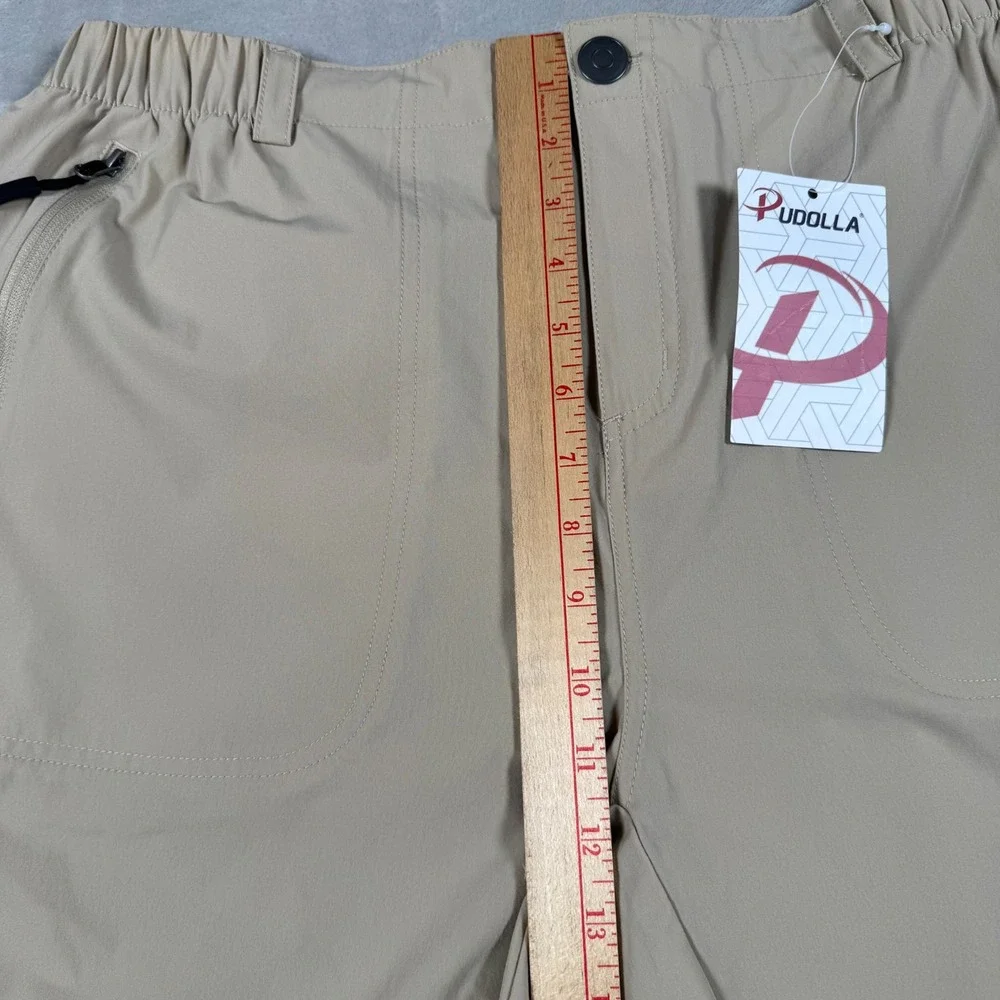 Pudolla Hiking Shorts Men XL Khaki Tan Lightweight Stretch Quick Dry Outdoor New